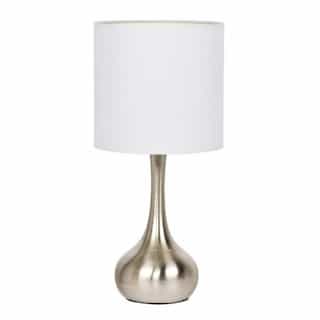 Indoor Metal Base Table Lamp Fixture w/o Bulb, E26, White/Nickel