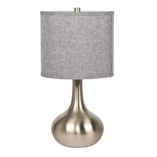 Indoor Metal Base Table Lamp Fixture w/o Bulb, E26, Gray/Nickel