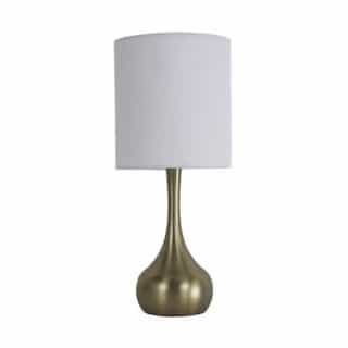 Metal Base Table Lamp Fixture w/o Bulb, E26, White/Satin Brass