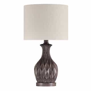 Resin Base Carved Table Lamp Fixture w/o Bulb, E26, Painted Brown