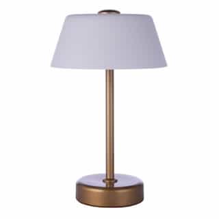 5W LED Outdoor Rechargeable Portable Table Lamp, Dim, 3000K, Brass