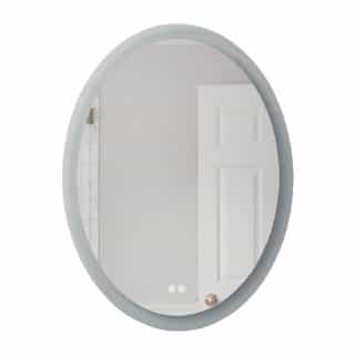 32W LED Oval Lighted Mirror, Dim, 90 CRI, 950 lm, Select CCT, White