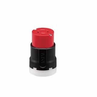 30 Amp Color Coded Locking Connector, 4-Pole, 5-Wire, #14-8 AWG, 277V-480V, Red
