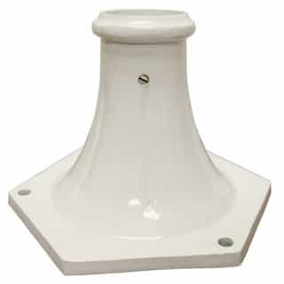 8-in x 10-in Surface Mount Base for 7ft Direct Burial Pole, Small, White