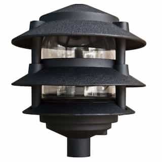 6W 7 x 6-in 3-Tier LED Pagoda Light, .5-in Base, A19, 3000K, Black