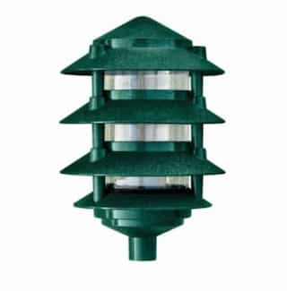 11W 6" 4-Tier LED Pagoda Pathway Light w/ 3" Base, 3000K, Green