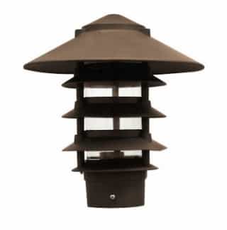 10-in 6W 5-Tier LED Pagoda Pathway Light w/ .5-in Base, A19, 120V, 3000K, Bronze