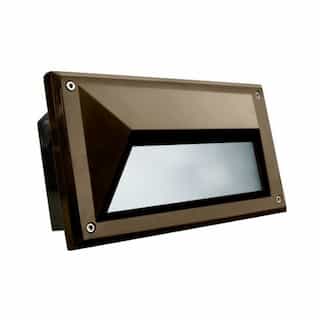 9W LED Corrosion Resistant Recessed Step Light w/ Hood, G24 LED, 3000K, Bronze