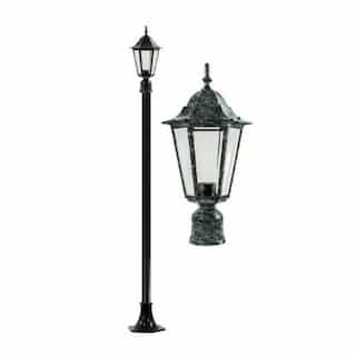 16W LED 8-ft Daniella Post Top Light, Single-Head, 120V, Green/Frosted