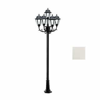 Dabmar 16W 10-ft LED Lamp Post, Five-Head, 1550 lm, White/Frosted, 3000K