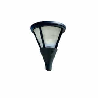 75W Cone Shape LED Post Light Fixture w/Mogul Base, Prismatic Lens, Black
