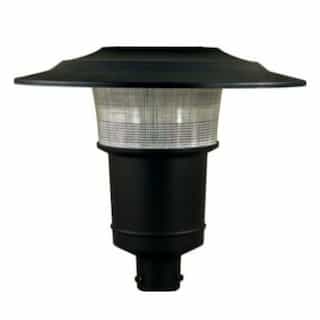 Dabmar 20W LED Post Top Light Fixture w/ Prismatic Lens, 120V-277V, 5000K, BK