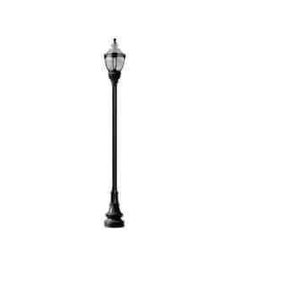 120W 1 Light Clear Top Decorative Base Acorn LED Lamp Post Fixture, Black