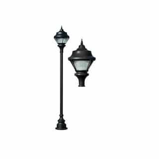 16W 1 Light Dark Top Decorative Base Acorn LED Lamp Post Fixture, Black