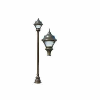 Dabmar 16W 1 Light Dark Top Decorative Base Acorn LED Lamp Post Fixture, Bronze