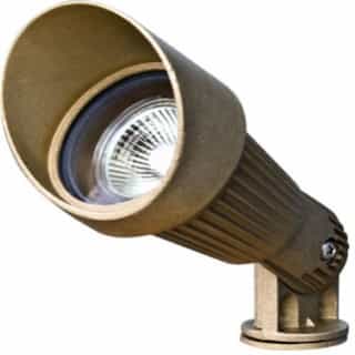 3W LED Directional Spot Light w/Hood, MR16 Bulb, Solid Brass