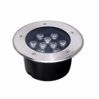 9W LED 15 D Beam Angle Spot Well Light, 12V, 880 lm, 2700K, SS 304