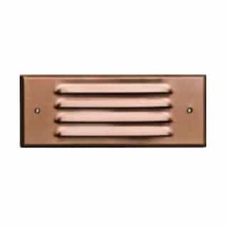 Dabmar 6W 6-in LED Recessed Louvered Step & Wall Light, 12V, 6400K, Copper