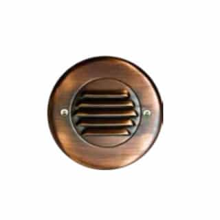 Dabmar 3W LED Round Recessed Louvered Step & Wall Light, Amber Lamp, ABZ