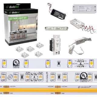 Diode LED Blaze LED Tape Light Kit w/ SwitchEx Driver & DIm, 200 lm, 24V, 6300K