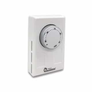 Wall Mount Thermostat, Non-Programmable, 28A, 120V-277V, White