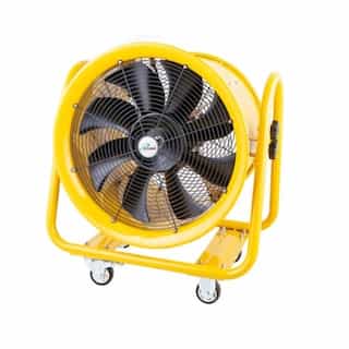 20-in 1300W Utility Blower Ventilator Fan, 6180 CFM, 120V, Yellow