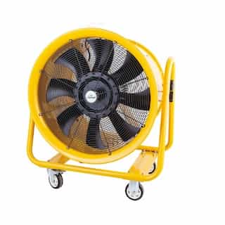 24-in 2000W Utility Blower Ventilator Fan, 9182 CFM, 120V, Yellow