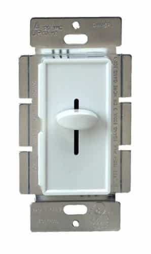 White Colored Three-Way Incandescent Slide Dimmer Control