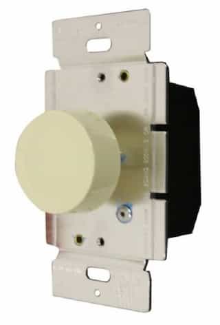 Light Almond Three-Way Incandescent Full Rotary Dimmer w Push OnOff