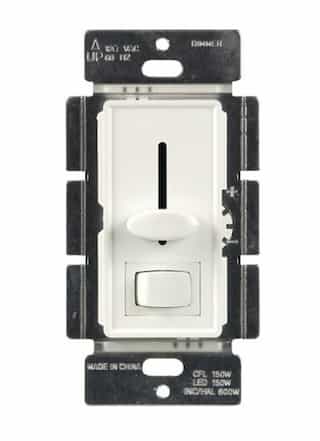 White 150W Single Pole & Three-Way LED & CFL Dimmer