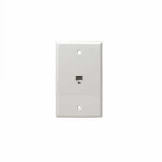 Telephone and CATV 1-Gang Single RJ11 Jack Wall Outlet, White