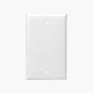 White Mid-Size Thermoplastic 1-Gang Blank Wall Plate