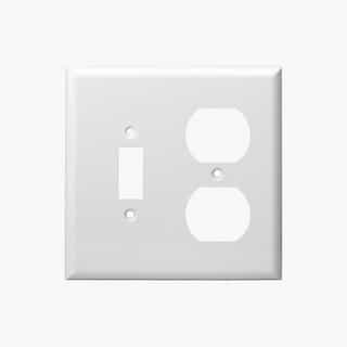 Ivory Combination Two Gang Toggle and Duplex Receptacle Plastic Wall Plates