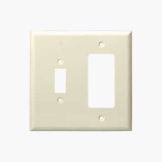 Enerlites Almond Combination Two Gang Toggle and GFCI Plastic Wall Plates