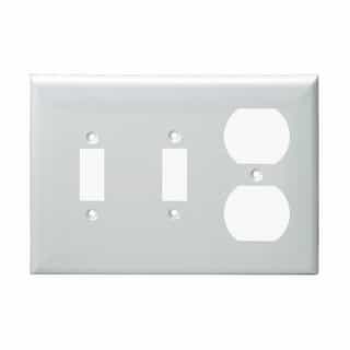 Brown 3-Gang 2-Toggle and Duplex Receptacles Plastic Wall Plates