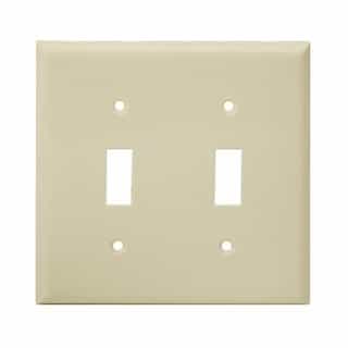 Enerlites Almond Colored 2-Gang Toggle Switch Plastic Wall Plate