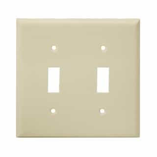 Light Almond 2-Gang Toggle Switch Plastic Wall Plate