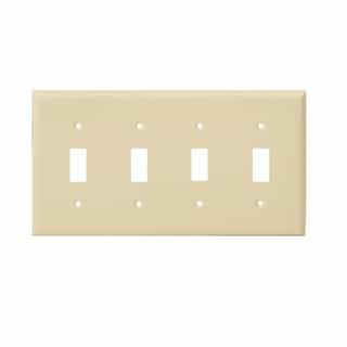 Enerlites Almond Colored 4-Gang Toggle Switch Plastic Wall Plate