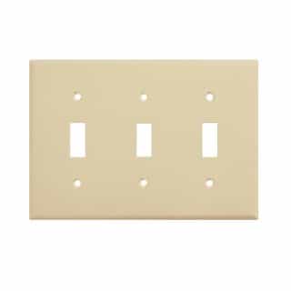 Enerlites Ivory Colored 3-Gang Toggle Switch Plastic Wall Plate