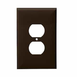 Brown 1-Gang Mid-Size Duplex Receptacle Plastic Wall Plates