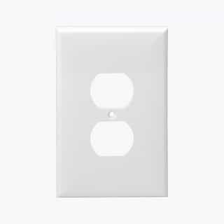 White 1-Gang Mid-Size Duplex Receptacle Plastic Wall Plates