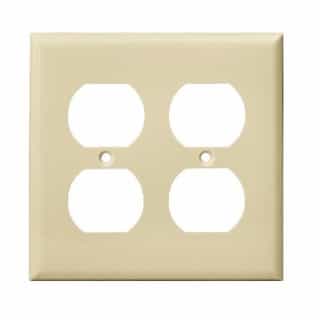 Enerlites Ivory 2-Gang Duplex Receptacle Plastic Wall Plates