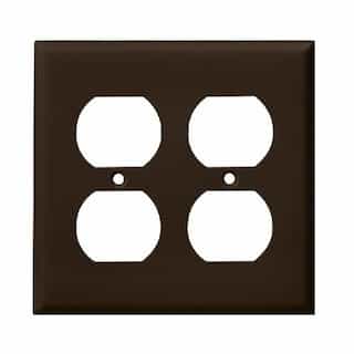 Brown 2-Gang Mid-Size Duplex Receptacle Plastic Wall Plates