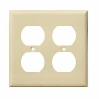 Ivory 2-Gang Mid-Size Duplex Receptacle Plastic Wall Plates