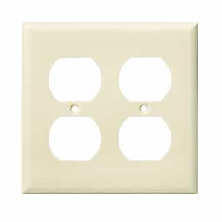 Light Almond 2-Gang Mid-Size Duplex Receptacle Plastic Wall Plates