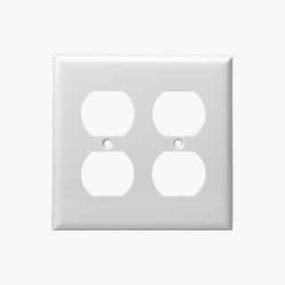 White 2-Gang Duplex Receptacle Plastic Wall Plates