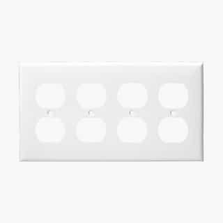 Enerlites Almond 4-Gang Duplex Receptacle Plastic Wall Plates