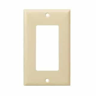 Ivory 1-Gang Mid-Size Decorator/GFCI Plastic Wall plates