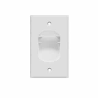 Single-Gang Recessed Cable Wall Plate, White