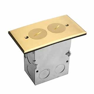 Brass 1-Gang Floor Box, 20 Amp TamperWeather Resistant Duplex Outlet